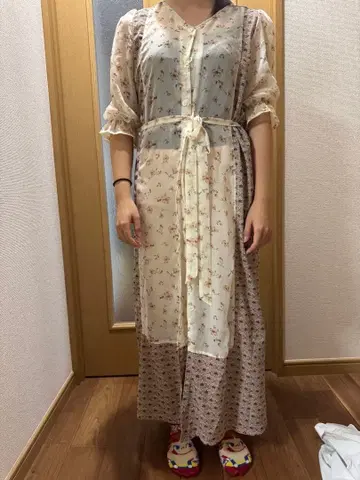 꽃무늬 롱 원피스 플리스 자켓 포함