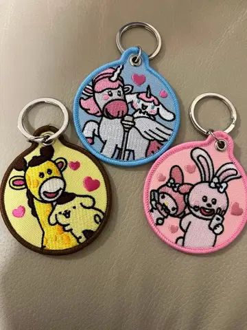 타베코 동물 산리오 자수 키링 시나몬 푸딩 마이멜로디 3세트