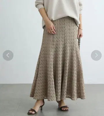 라토타리테 스트레치 레이스 스커트 브라운 S