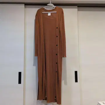 lelill 롱 가디건 브라운 사이즈 38