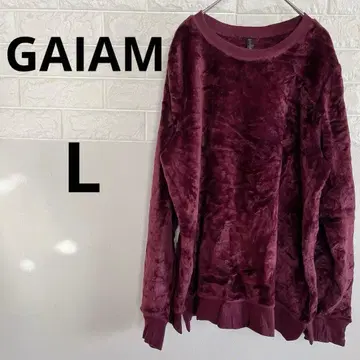 [ GAIAM ] 벨로아 느낌 맨투맨 L 와인 레드 보아 안감