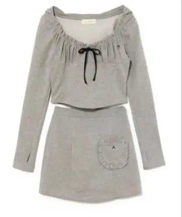 andmary Gather frill set up gray