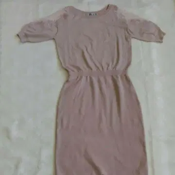 리랜드트루 소매 레이스 니트 원피스