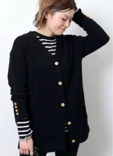 두지엠 클라세 Coco Veste No1 가디건 골드 버튼