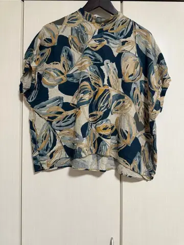 [ nume ] 꽃무늬 반팔 셔츠 린넨 혼합 3 사이즈