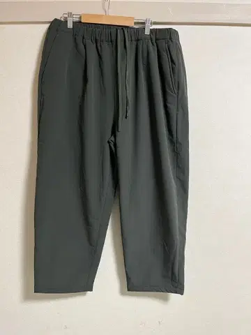 무인양품 속기모 와이드 팬츠 XL 카키 그린 보아 MUJI Labo