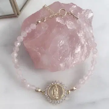 ANGELICA mimineko 로즈쿼츠 파워스톤 팔찌