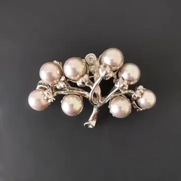 펄톤 브로치 실버 나무 열매 모티브 성인 고급 포멀 액세서리