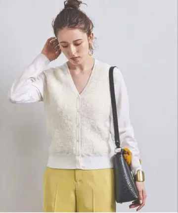 유나이티드 애로우즈 몰 가디건 절개 알파카 혼방