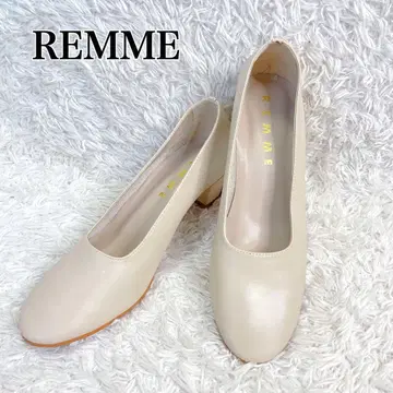 REMME(레메) 화이트 라운드토 펌프스 천연 가죽 레더 36