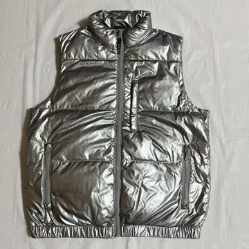 GAP 다운 베스트 실버 메탈릭 올드 갭 y2k