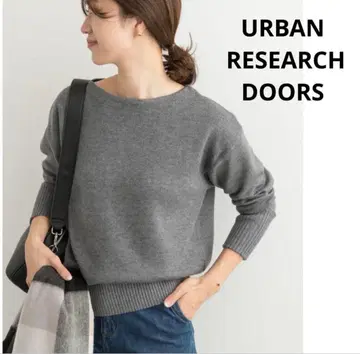 URBAN RESEARCH DOORS W 페이스 보트넥 니트