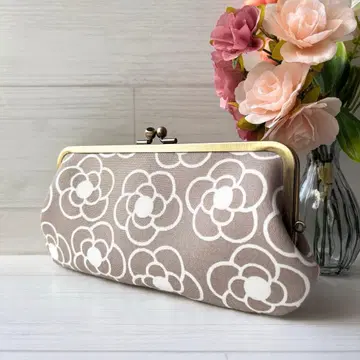 패브릭 소재 모자 가마구치 장지갑. 선물로도 추천! 레트로 모던한 분위기