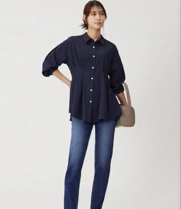 PLST 드레이프 페플럼 셔츠 M 사이즈