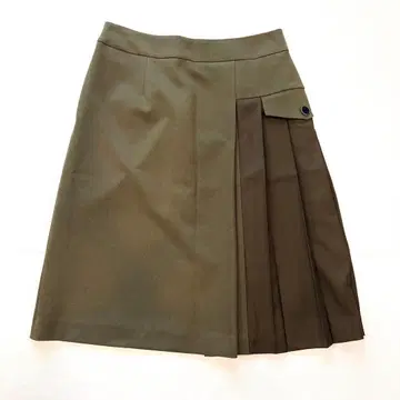 [ 새상품급 ] DAMA collection 플리츠 절개 스커트 카키