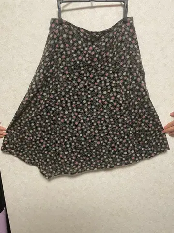 플라워 프린트 플레어 스커트 M