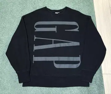 y2k GAP 갭 블랙 맨투맨 M 빅 로고 백 프린트