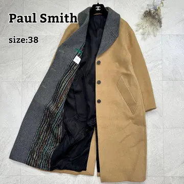 새상품급 [폴스미스] 캐시미어 혼방 바이컬러 체스터 코트 롱 안감 꽃무늬