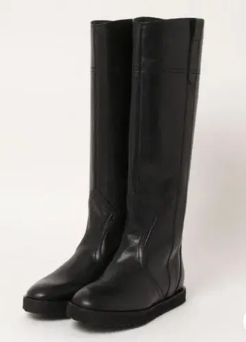 FABIO RUSCONI 블랙 가죽 롱 부츠 38 사이즈