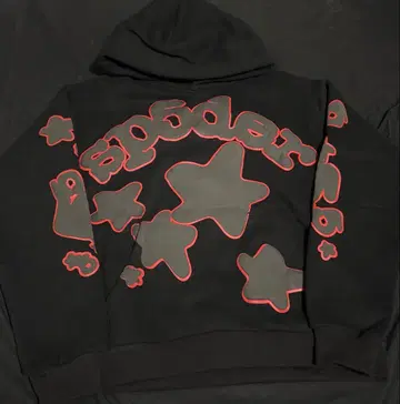 sp5der BLACK BELUGA OUTLINE HOODIE