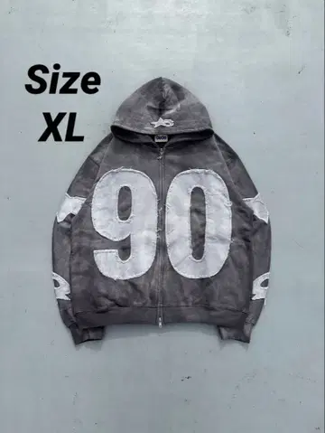 9090 Numbering With Star Logo Zip Hoodie