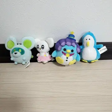 푸니루는 귀여운 슬라임 미니 봉제 인형 키링 4종 세트