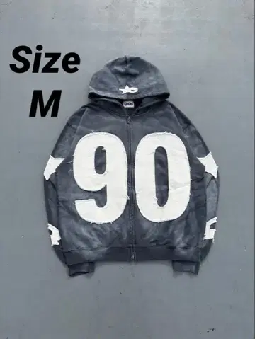 9090 Numbering With Star Logo Zip Hoodie