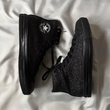 10s CONVERSE 블랙 라메 하이컷 스니커즈 y2k 사이버