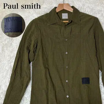 컨디션 최상 레어 Paul smith 폴스미스 카키 로고 긴팔 셔츠