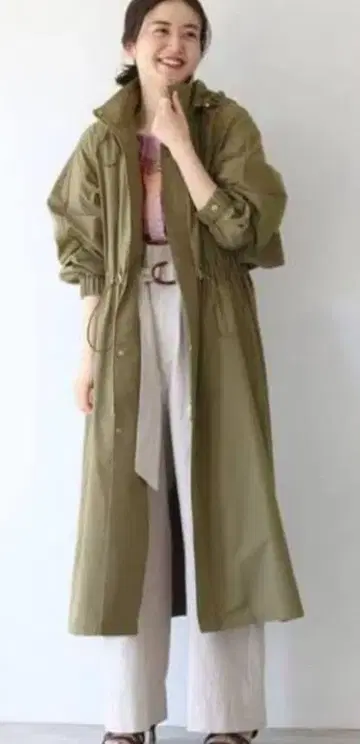 IENA P/C 타프타 코트 카키색 이에나 트렌치 롱 모즈