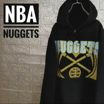 NBA 덴버 너기츠 빅 로고 구제 의류 후드 맨투맨 블랙 M