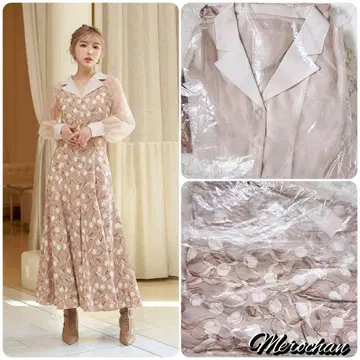 다리치 플라워 패턴 레이어드 원피스 FREE