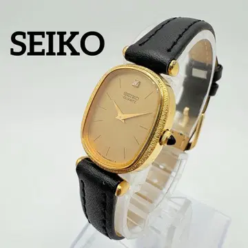 새 배터리 SEIKO 세이코 손목시계 골드 1P 여성용 작동 2침