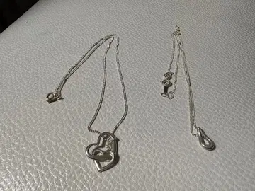 목걸이 세트 하트형과 눈물형 925 실버