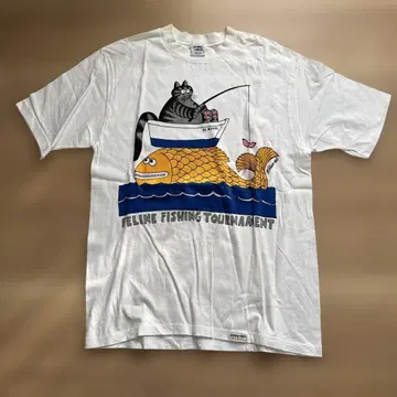 [1회 착용] 크레이지 셔츠 밤캣 T셔츠