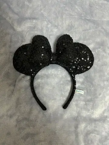 미니 머리띠 블랙 스팽글