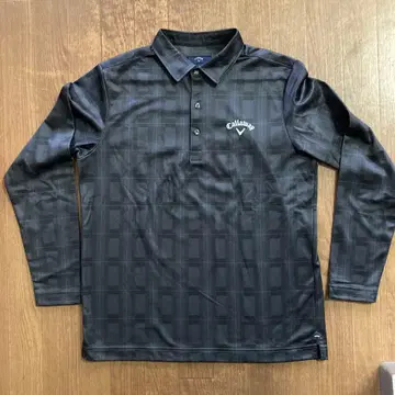 캘러웨이 체크 무늬 긴팔 피케 셔츠