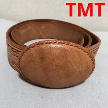 새상품급 TMT 가죽 벨트 브라운 W30 천연 가죽
