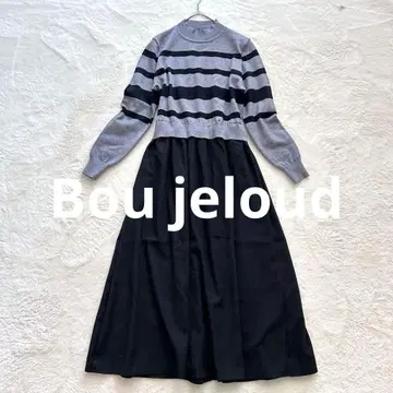 부즈루드 도킹 니트 롱 원피스 드레스