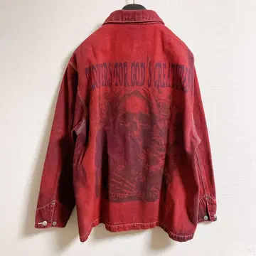 THEE GREATEST BOTCH 데님 자켓 커버올 해골