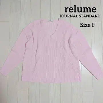 저널 스탠다드 리룸 핑크 리브 니트 V넥 F 사이즈