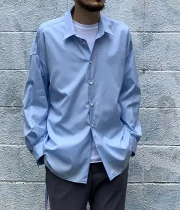 Toironier/토와로니에/브로드 루즈 셔츠 SAX BLUE