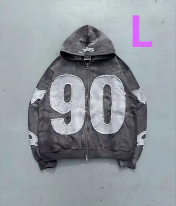 9090 Numbering With Star Logo Zip Hoodie