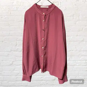 11393 ELENCARE DUE 밴드 카라 블라우스 셔츠 핑크 보라색