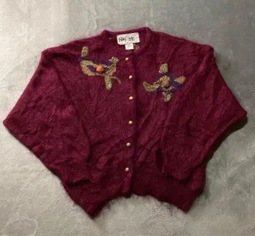 자수 장식 빈티지 니트 가디건