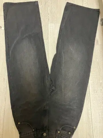 블랙 데님 와이드 팬츠