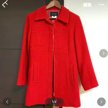 INDIVI 코트 일본제 차분한 톤 다운된 레드