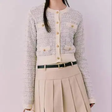 릴리 브라운 트위드 니트 가디건