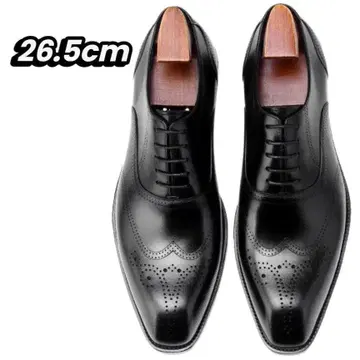 새상품 윙팁 가죽 신발 블랙 26.5cm 비즈니스 남성용 미끄럼 방지