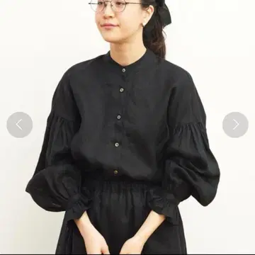 fig London daily LINEN 블라우스 블랙